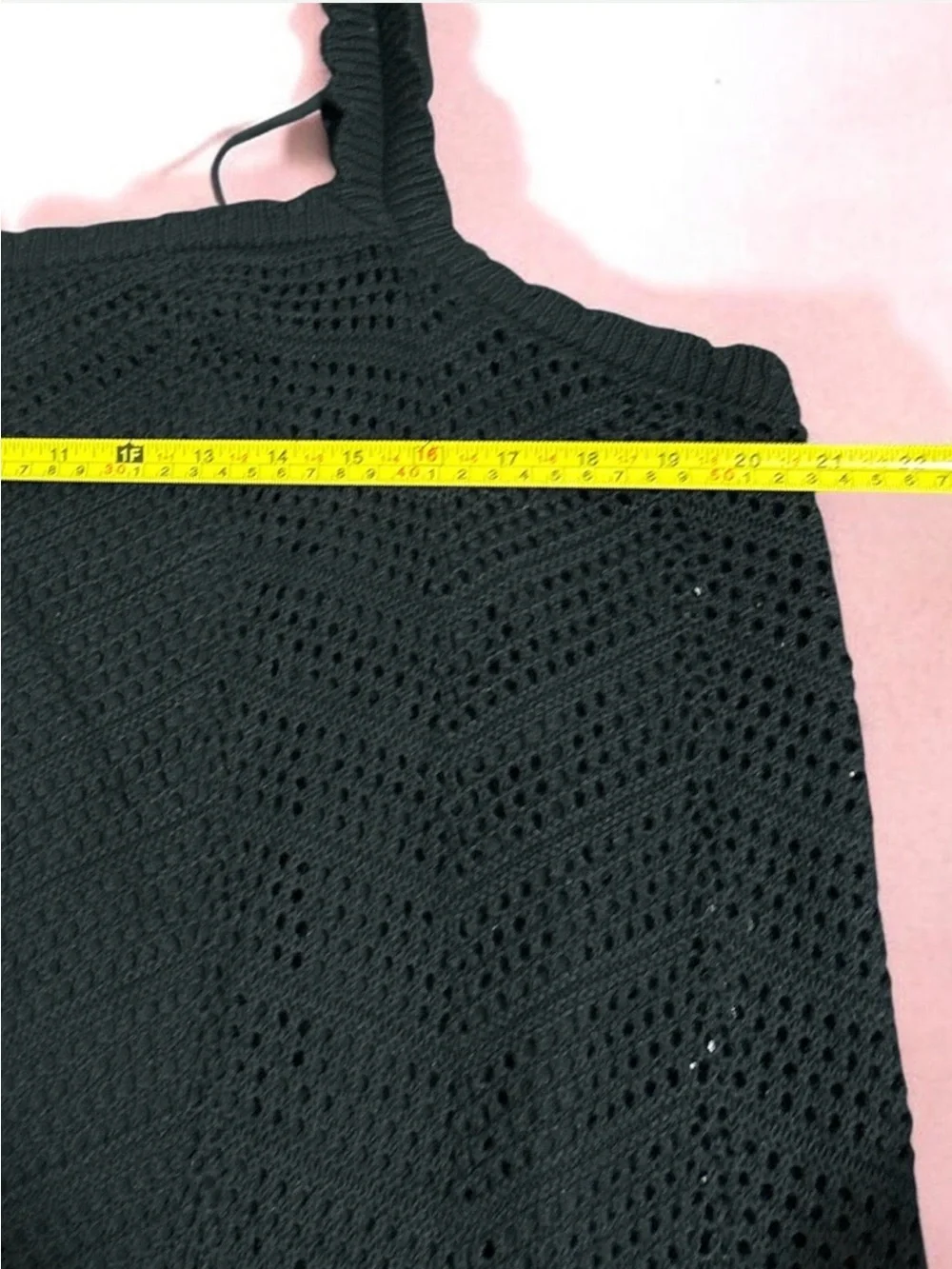a new day Black Knit Top with Textured Collar